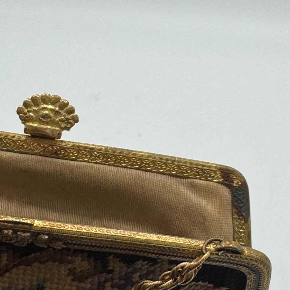 Antique 1920s Art Deco Made in Czechoslovakia Micro Petit Point Purse CrownClasp - Picture 13 of 14